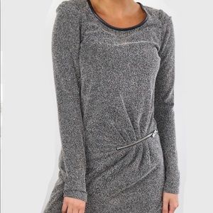 Scotch&Soda tweed dress leather + zipper detail